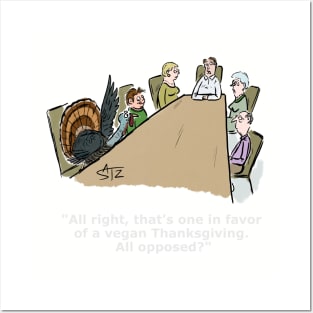 Funny Thanksgiving dinner cartoon Posters and Art